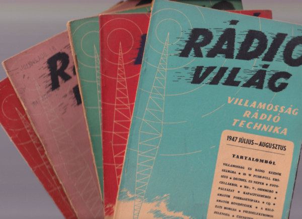 5 db Rádió világ: 1947/7-12. számig