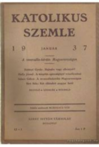 Mihelics Vid - Katolikus szemle 1937. január
