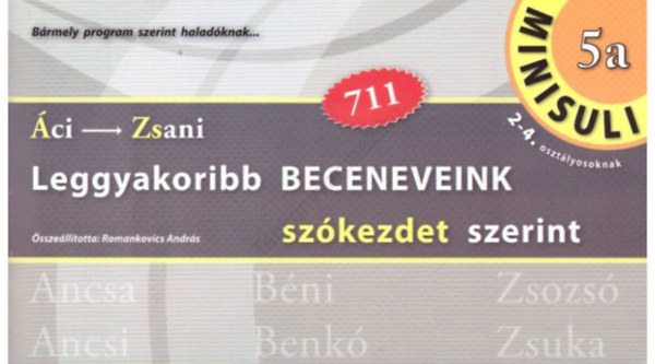 Romankovics Andrs - LEGGYAKORIBB BECENEVEINK SZKEZDET/SZVGEK SZERINT (RO-805/A)