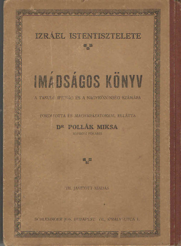 Dr. Pollk Miksa - Izrel istentisztelete - Imdsgos knyv