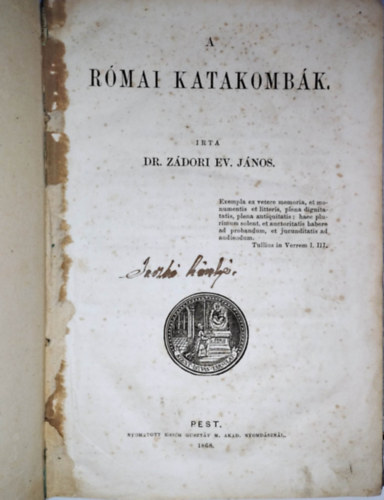 Z�dori J�nos - A r�mai katakomb�k