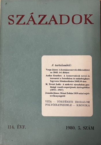 Szzadok 1984/3. (A Magyar Trtnelmi Trsulat kzlnye)