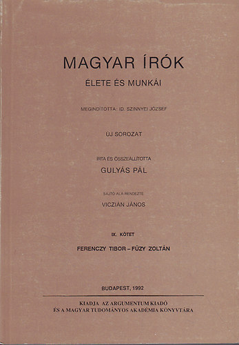 Gulys Pl - Magyar rk lete s munki IX.