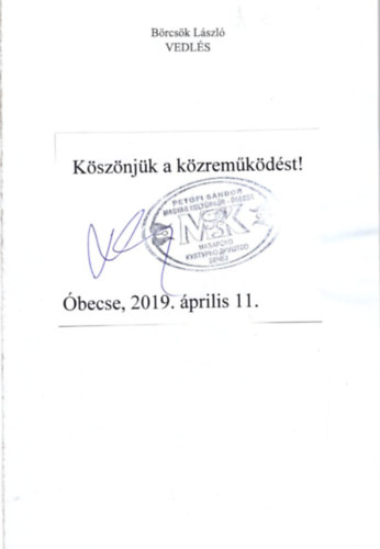 B�rcs�k L�szl� - Vedl�s - Antol�gia - Dedik�lt