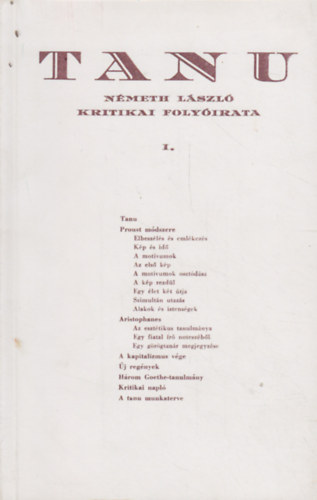 Nmeth Lszl - TANU - Nmeth Lszl Kritikai Folyirata I-IV. (reprint)