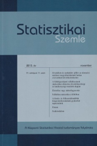 Statisztikai Szemle - 2013. november