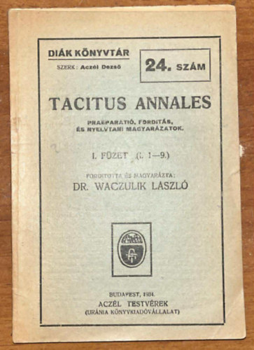 Tacitus Annales 24. sz�m (di�k k�nyvt�r)
