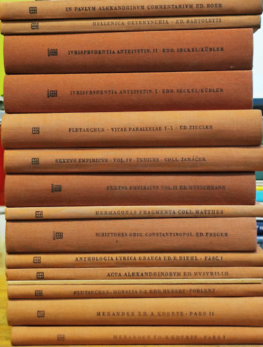 Plutarchus , Rufus Ephesius, Hermagoras, H�liod�rosz Menander (Plutarkhosz) - Bibliotheca Teubneriana - 6. k�nyvcsomag (15 k�tet) (g�r�g-latin nyelven)