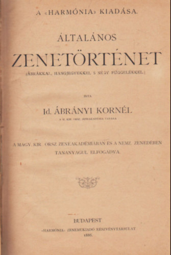 brnyi Kornl id. - ltalnos zenetrtnet (brkkal, hangjegyekkel s ngy fggelkkel)