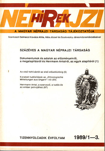 Selmeczi Kovcs Attila  (szerk.) - Nprajzi hrek 1989/1-3. (XVIII vf.)