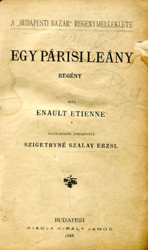 Enault Etienne - Egy p�risi le�ny