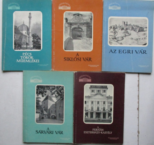 M�eml�keink sorozat 5 k�tete (Az egri v�r, A sikl�si v�r,  P�cs t�r�k m�eml�kei,  A s�rv�ri v�r, A fert�di Eszterh�zy-kast�ly)