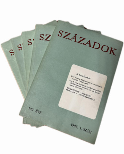 Magyar Trtnelmi Trsulat - Szzadok - 120. vfolyam -1986 -1-6. szm (5db, teljes vfolyam, lapszmonknt)