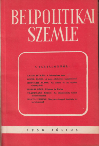 Belpolitikai Szemle 1958 jliustl decemberig ( II. flv )