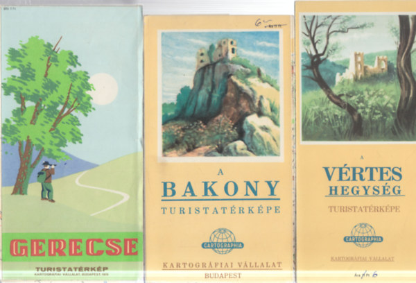 5 db. turistat�rk�p (Gerecse, Bakony, V�rtes, A Pilis hegys�g, A B�kk hegys�g)