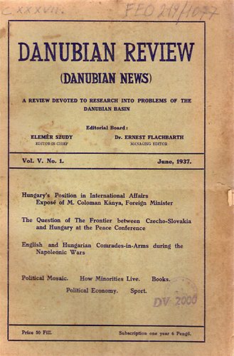 Danubian Review (Danubian News) 1937 - V/I