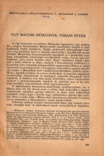 Gerézdi Rabán - Egy magyar humanista: Váradi Péter (2 mű) - Különlenyomat