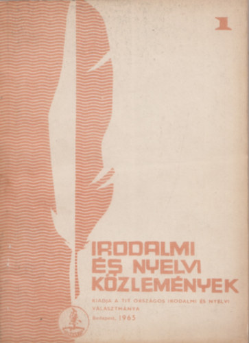 Irodalmi �s nyelvi k�zlem�nyek 1965/1