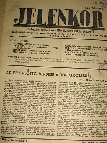 szerk:Katona Jenő-Almásy József-Szekfű Gyula - Jelenkor 1941 III. teljes évfolyam