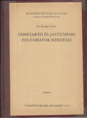 Keszler Gyula dr. - Fenntart� �s jav�t�ipari folyamatok k�rd�sei