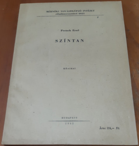 Pretsch Ernő - Színtan