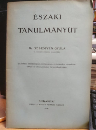 Dr. Sebestyn Gyula - szaki tanulmnyt - klnlenyomat