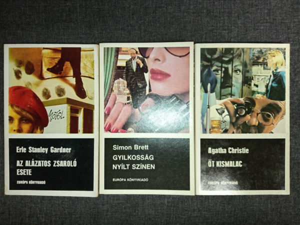 Simon Brett, Agatha Christie E. S. Gardner - Az al�zatos zsarol� esete + Gyilkoss�g ny�lt sz�nen + �t kismalac (3db Fekete K�nyvek krimi)