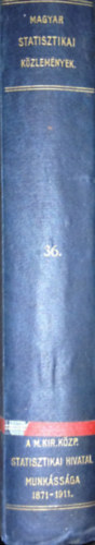 A M. Kir. Kzponti Statisztikai Hivatal munkssga (1871-1911). A hivatal fennllsnak negyvenedik vfordulja alkalmbl. Magyar Statisztikai Kzlemnyek 36. ktet