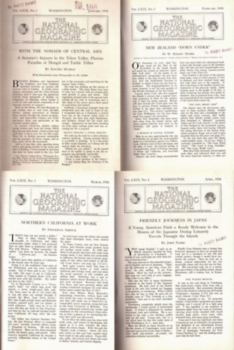 T�bb szerz� - The National Geographic magazine Vol. LXIX. 1936. January-June (6 sz�m egybek�tve)