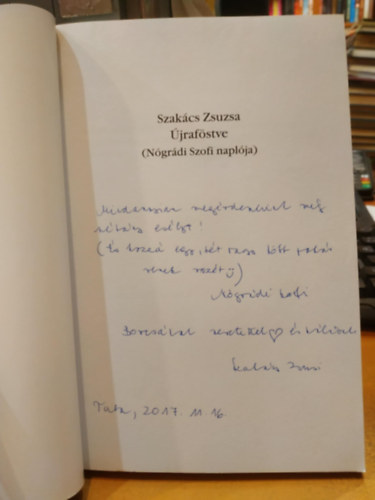 Szakcs Zsuzsa - jrafstve [Ngrdi Szofi naplja]