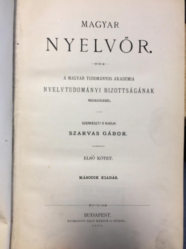 Magyar nyelv�r I. k�tet