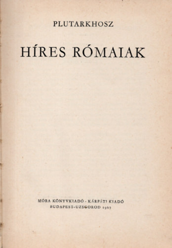 Plutharkosz - H�res r�maiak