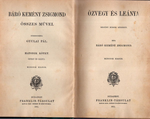 Kem�ny Zsigmond - �zvegy �s le�nya