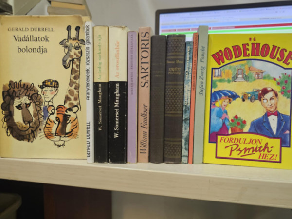 Gerald Durrell, William Somerset Maugham, Stefan Zweig, William Faulkner, Thomas Mann, Alexandr Szolzsenyicin, Marguerite Duras, Pelham Grenville Wodehouse - 12db mű, KÖNYVMENTŐ AJÁNLAT: Vadállatok bolondja+ Aranydenevérek, rózsaszín galambok+ Az ördög sarkantyúja+ Az oroszlánbőr+ Érzések zűrzavara+ Fouché+ Sartoris+ A kiválasztott- A törvény+ Királyi fenség+ Ivan Gyeniszovics egy na