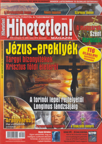 Szcs Rbert  (fszerk.) - Hihetetlen! magazin - XVIII. vfolyam 12. (206.) szm, 2018. december