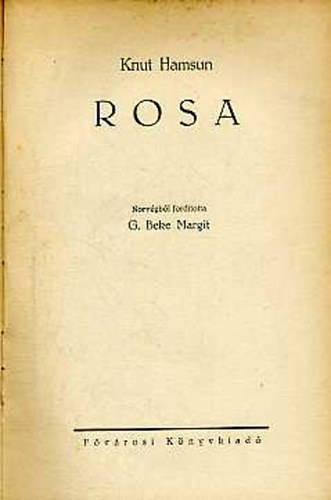 Knut Hamsun - Rosa