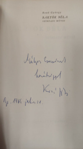 Kro� Gy�rgy - Bart�k sz�npadi m�vei