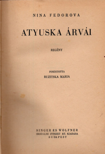 Nina Fedorova - Atyuska rvi