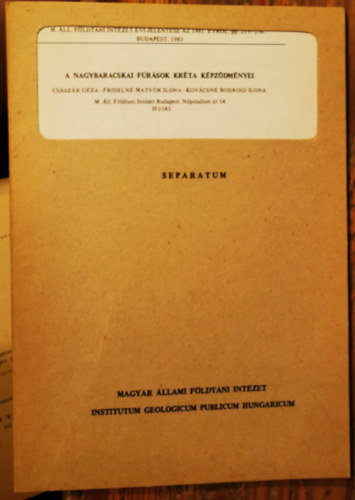 Fridelné Matyók Ilona, Kovácsné Bodrogi Ilona Császár Géza - A nagybaracskai fúrások kréta képződményei
