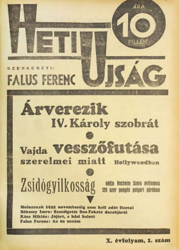 Falus Ferenc  Falus Ferenc (szerk.) - Heti Ujs�g. X. �vf. 1-22. sz�m