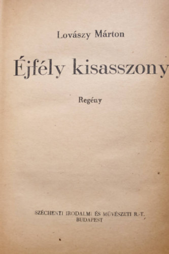 Lovszy Mrton - jfly kisasszony