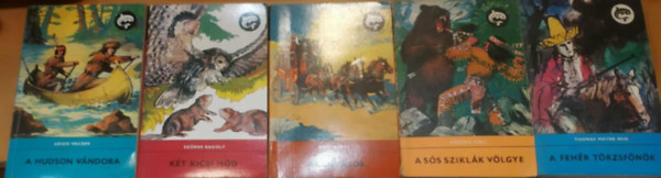 Grey Owl , Hosszú Toll, Thomas Mayne Reid, Louis Vaczek Bret Harte (Szürke Bagoly) - 5 db Delfin regények: A fehér törzsfőnök + A Hudson vándora + A sós sziklák völgye + Aranyásók + Két kicsi hód