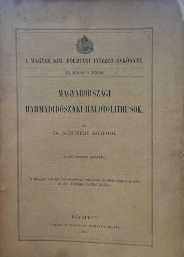 Dr. Vogl Viktor - A Vinodol Eoc�n M�rg�inak Faun�ja  - k�l�nlenyomat 1912.