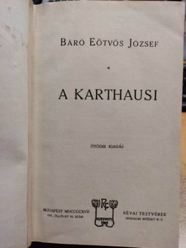 B�r� E�tv�s J�zsef - A karthausi