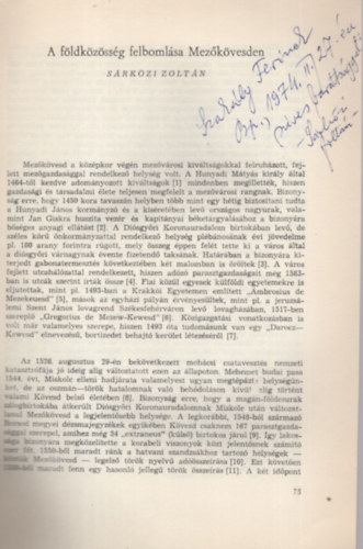 S�rk�zi Zolt�n - A f�ldk�z�ss�g felboml�sa Mez�k�vesden - Dedik�lt -  K�l�nlenyomat