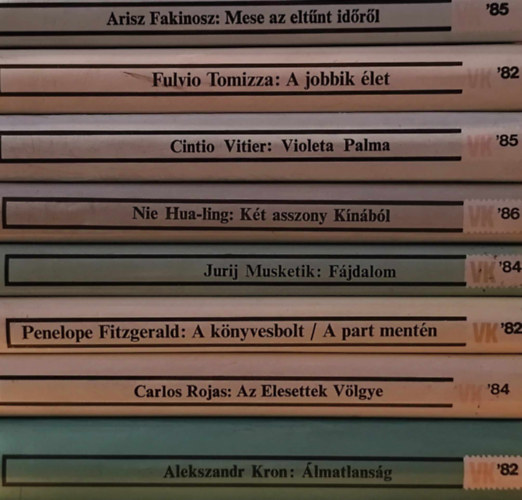 Carlos Rojas, Penelope Fitzgerald, Jurij Musketik, Nie Hua-ling, Cintio Vitier, Fulvio Tomizza, Arisz Fakinosz Alekszandr Kron - 8 db ktet a Vilgknyvtr sorozatbl