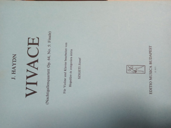 Joseph Haydn - Vivace (Nachtigallenquartett Op. 64, No. 5: Finale) hegedűre és zongorára