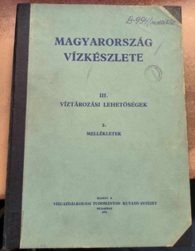 Magyarorszg vzkszlete III. Vztrozsi lehetsgek, 2. Mellkletek