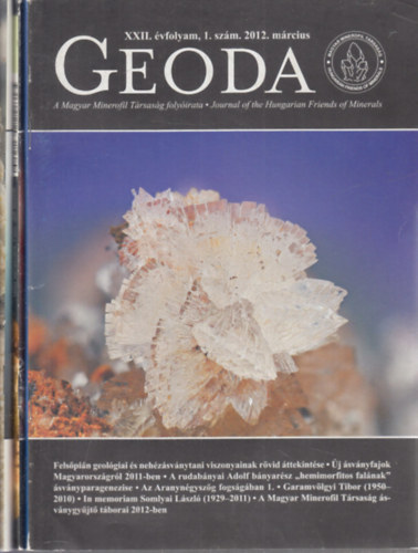 Geoda folyirat 2012/1-3. (teljes vfolyam, 3 db. lapszm)- A Magyar Minerofil Trsasg folyirata
