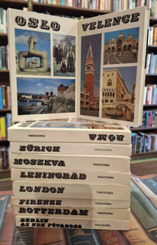 Szerk.: Borsai Lipótné, Fajth Tibor, Ürögdi György, Vinkó József, Szathmári Gábor, Csathó István, Ember Mária, Wellner István, Lindner László - 10 db Panoráma útikönyv, KÖNYVMENTŐ AJÁNLAT: Oslo, Velence, Róma, Zürich, Moszkva, Leningrad, London, Rotterdam, Berlin az NDK fővárosa